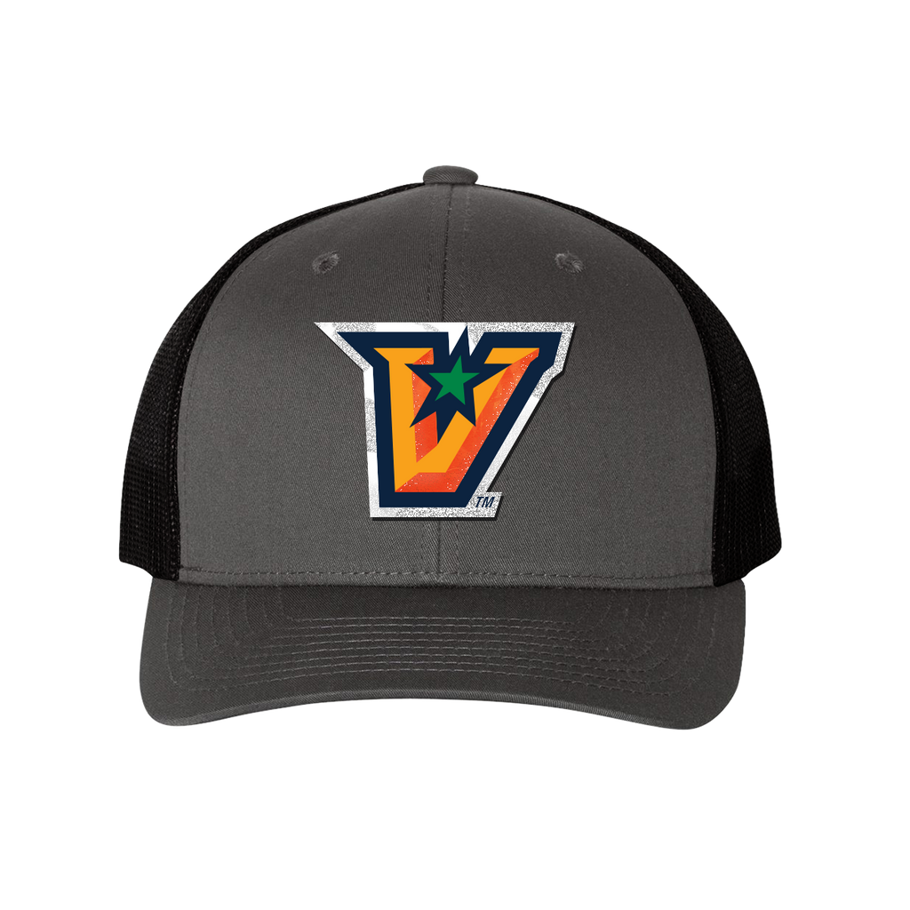 UTRGV™ Full Color V Logo Trucker Cap - Graphite/Black | Official Licensed Headwear