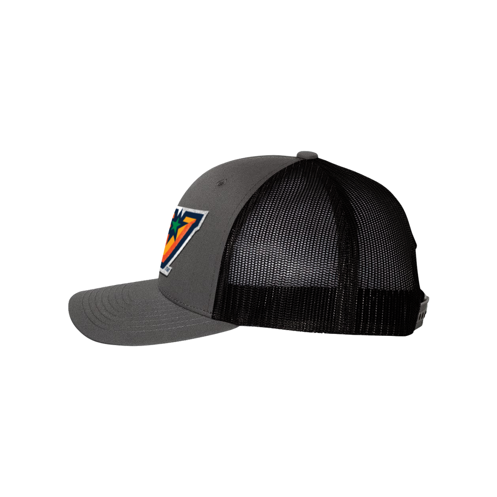 UTRGV™ Full Color V Logo Trucker Cap - Graphite/Black | Official Licensed Headwear