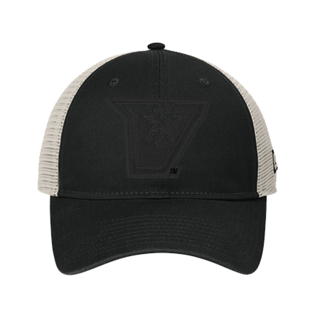 UTRGV™ Embroidered V-Logo Mesh Snapback Cap - Black/Stone | Official Licensed Apparel