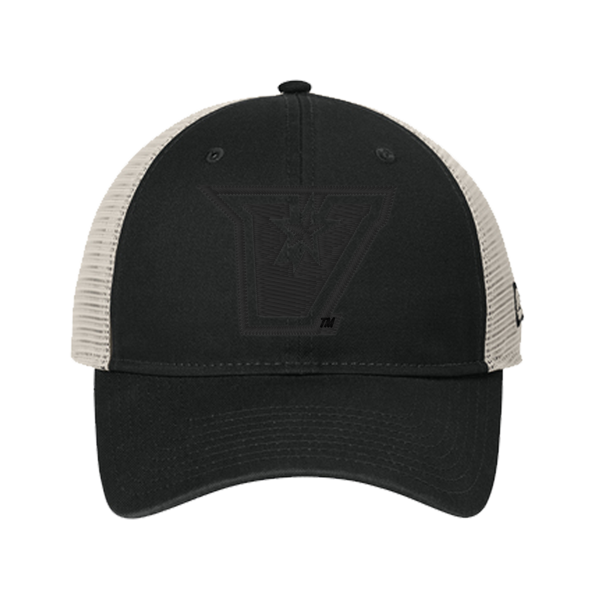 UTRGV™ Embroidered V-Logo Mesh Snapback Cap - Black/Stone | Official Licensed Apparel