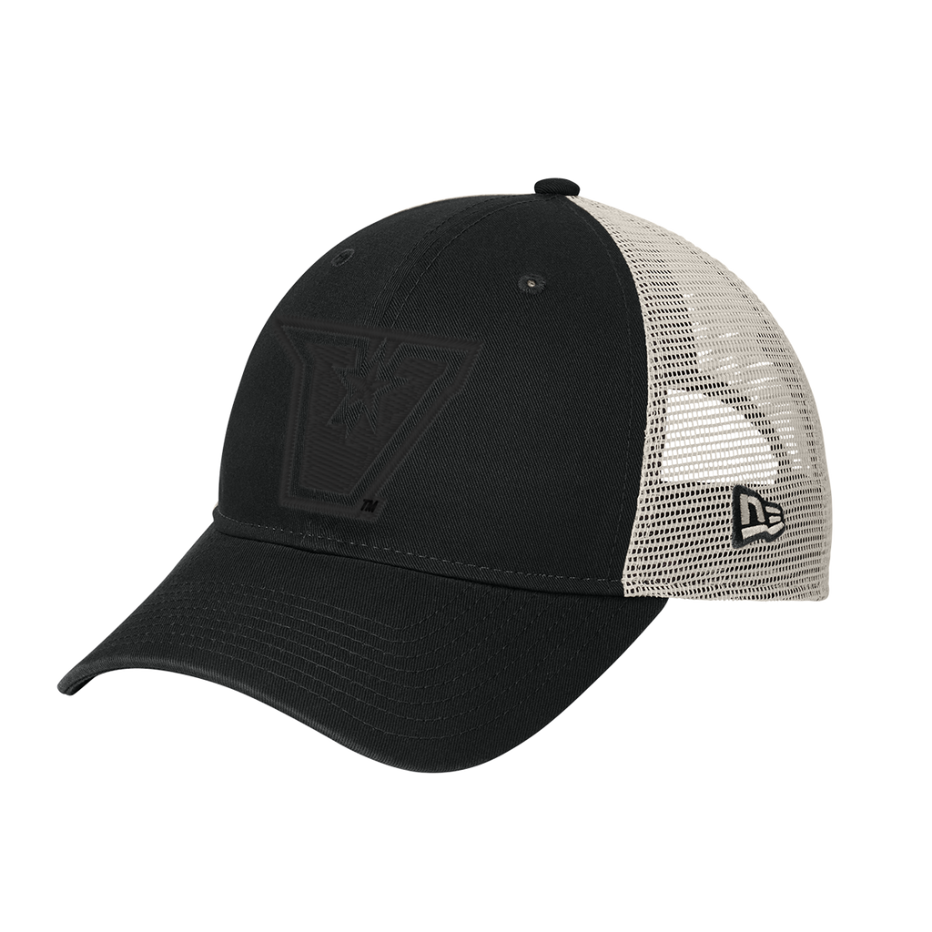 UTRGV™ Embroidered V-Logo Mesh Snapback Cap - Black/Stone | Official Licensed Apparel