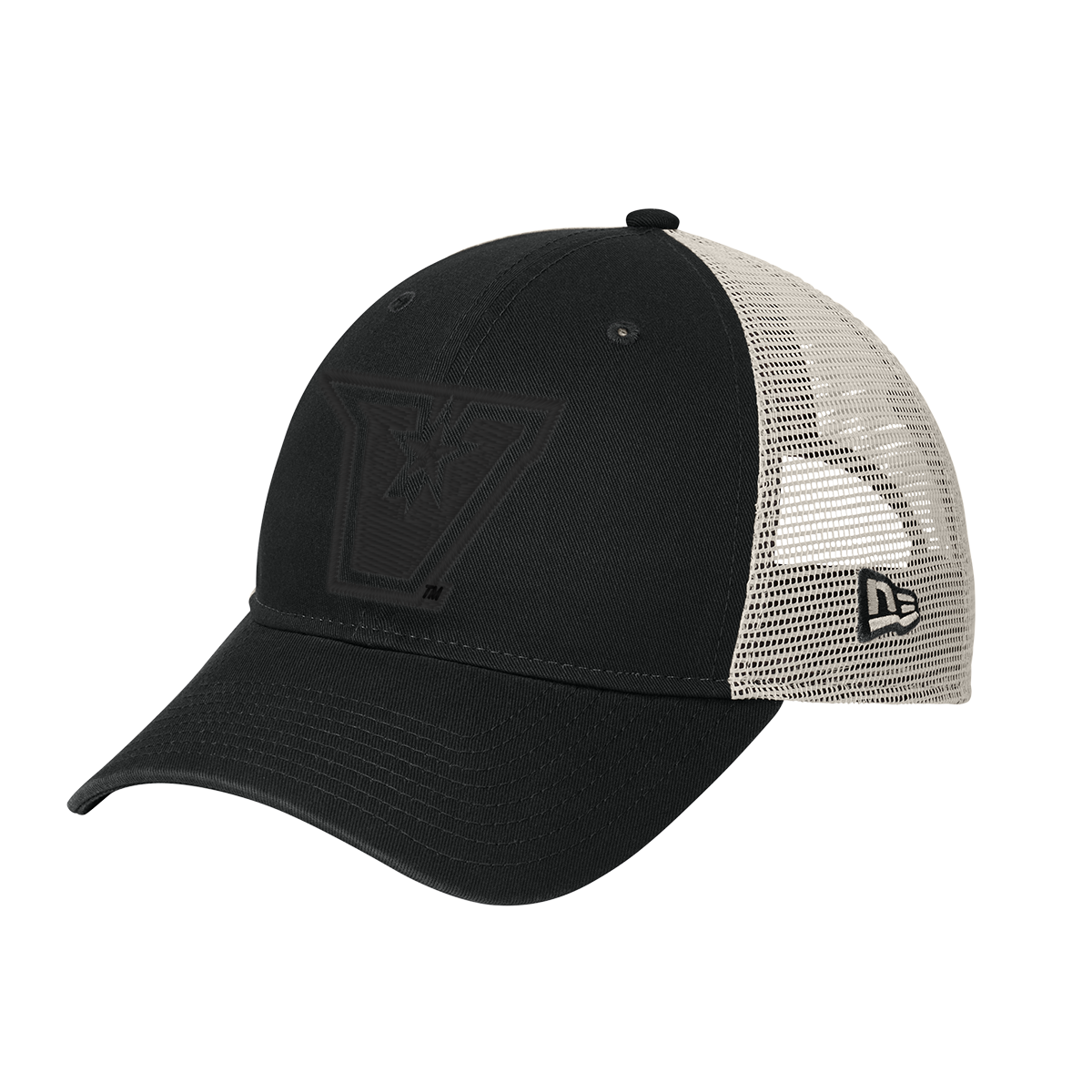 UTRGV™ Embroidered V-Logo Mesh Snapback Cap - Black/Stone | Official Licensed Apparel