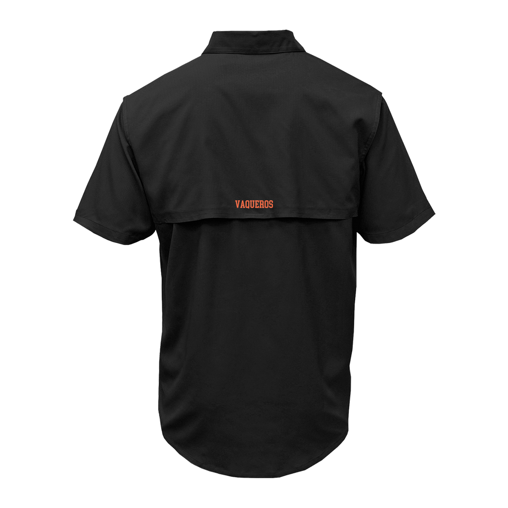 UTRGV™ Orange Texas Logo Men's Performance Fishing Shirt - Black | Official Licensed Apparel