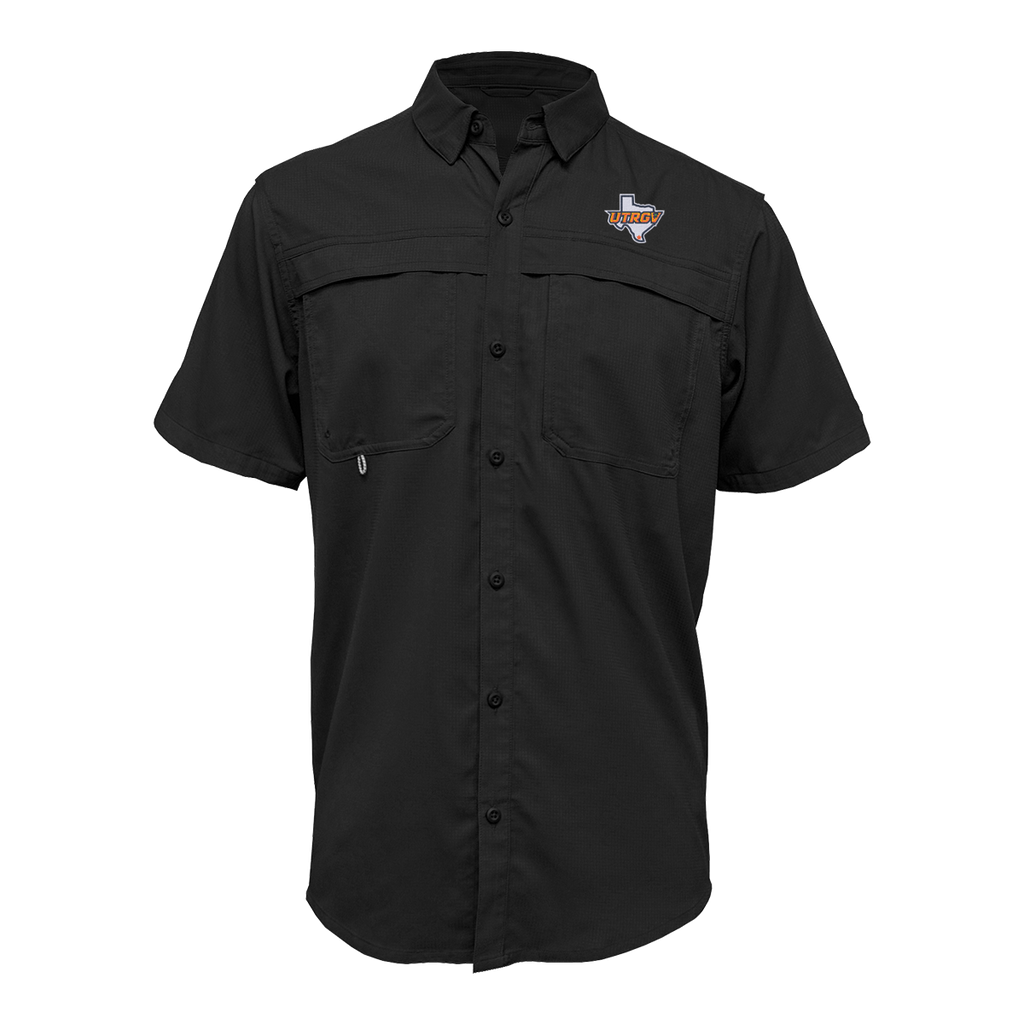UTRGV™ Texas Logo Men's Fishing Shirt - Black | Official Licensed Apparel