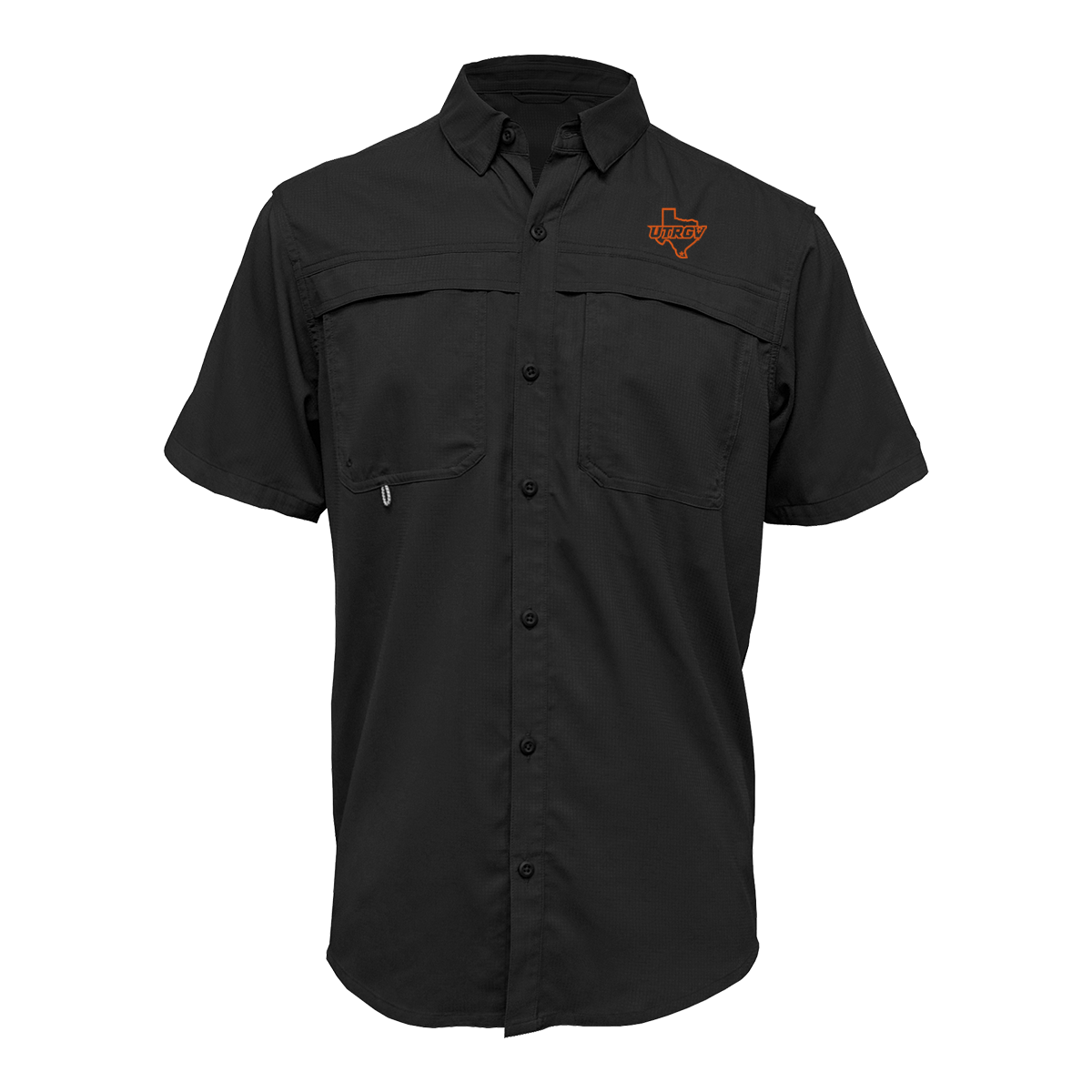 UTRGV™ Orange Texas Logo Men's Performance Fishing Shirt - Black | Official Licensed Apparel