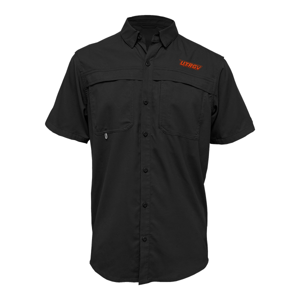 UTRGV™ - Orange Primary Logo - Men's Black Fishing Shirt | Official Apparel