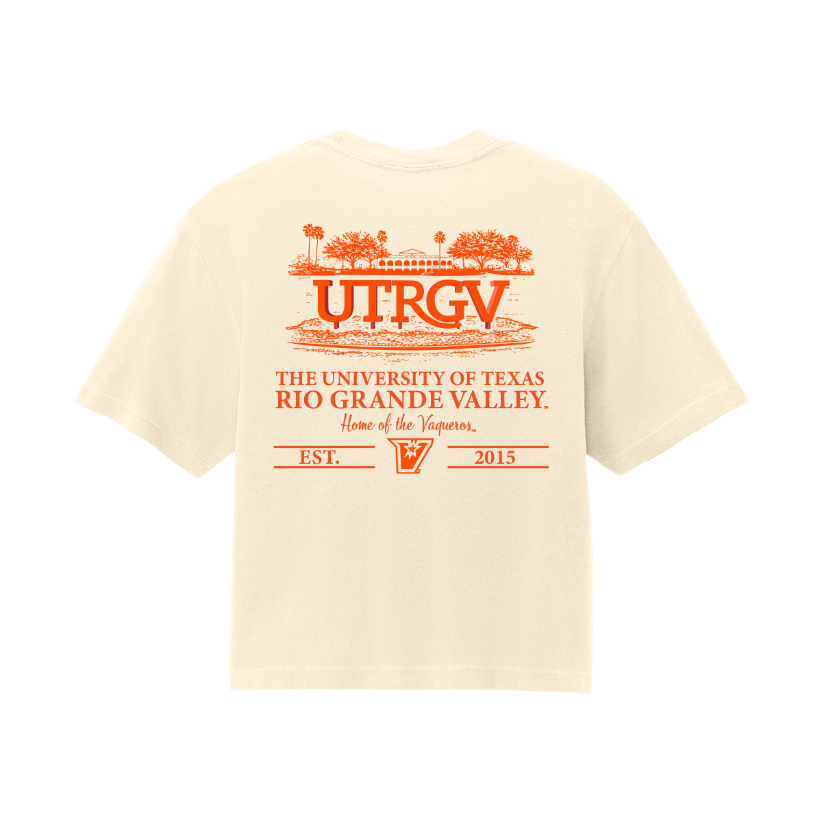 UTRGV™ College Image Crop Top - Ivory | Official Licensed Apparel