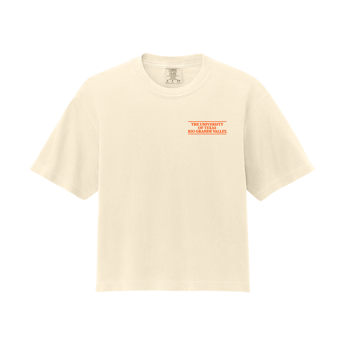 UTRGV™ College Image Crop Top - Ivory | Official Licensed Apparel