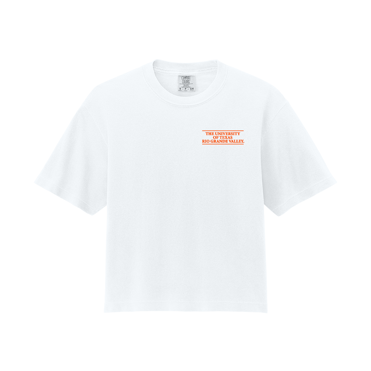 UTRGV™ College Image Crop Top - White | Official Licensed Apparel