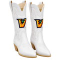 UTRGV V Logo Half-Calf Western Boots.r V Logo Embroidered White Western Boots | Official Licensed Footwear (Copy)