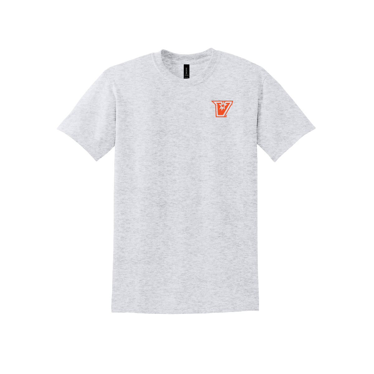 UTRGV™ Orange V Logo Spirit Tee - Ash | Official Licensed Gildan® DryBlend® T-Shirt