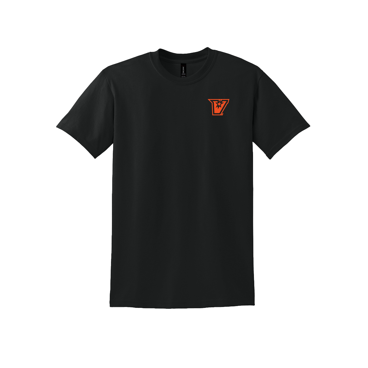 UTRGV™ Orange V Logo Spirit Tee - Black | Official Licensed Gildan® DryBlend® T-Shirt