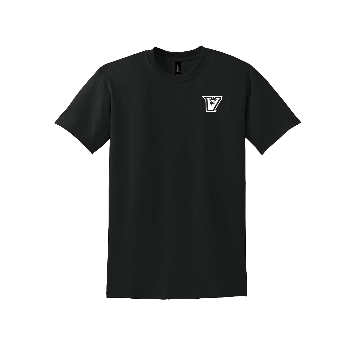 UTRGV™ White V Logo Spirit Tee - Black | Official Licensed Gildan® DryBlend® T-Shirt