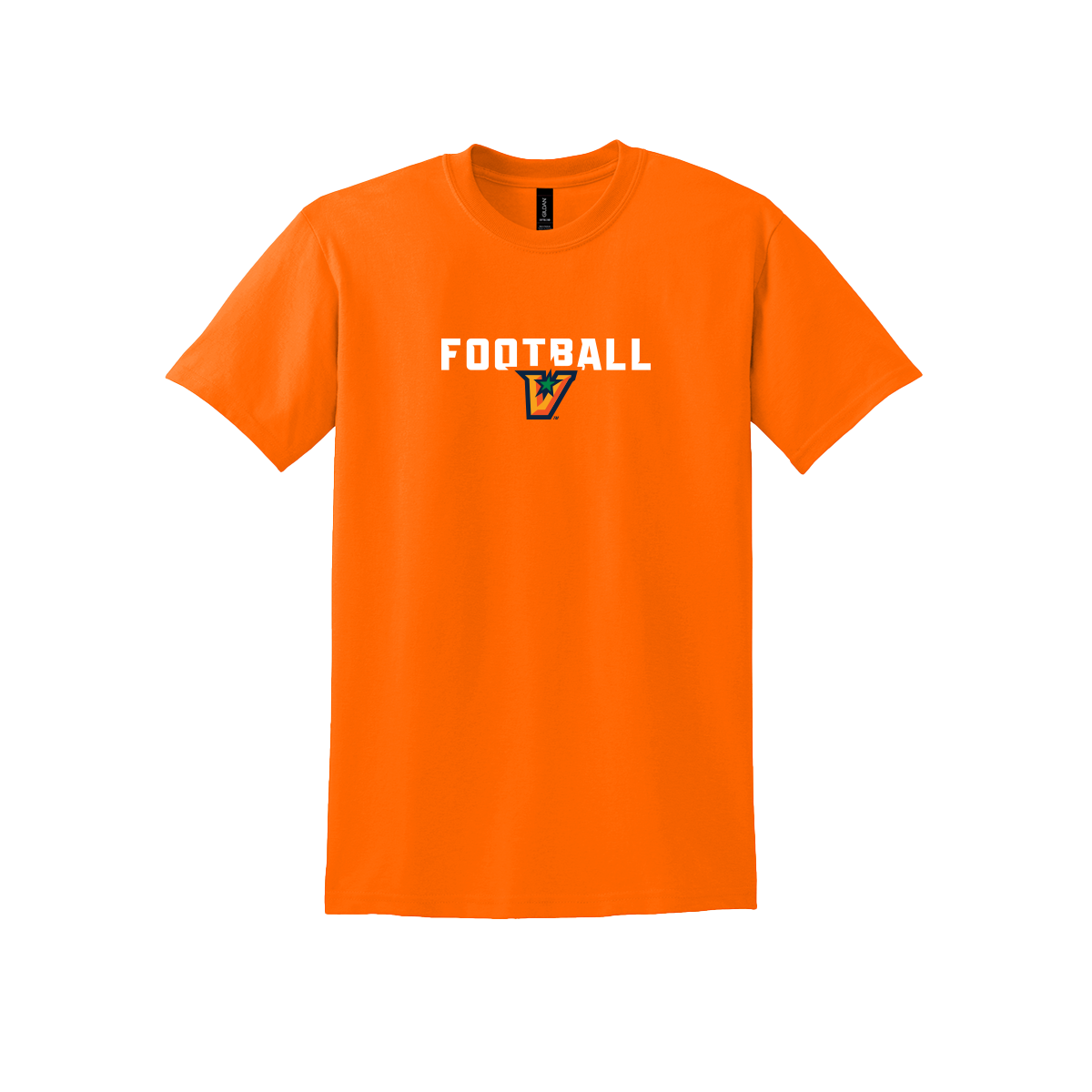 UTRGV™ Vaqueros Football Tee - Safety Orange | Official Licensed Gildan® DryBlend® T-Shirt