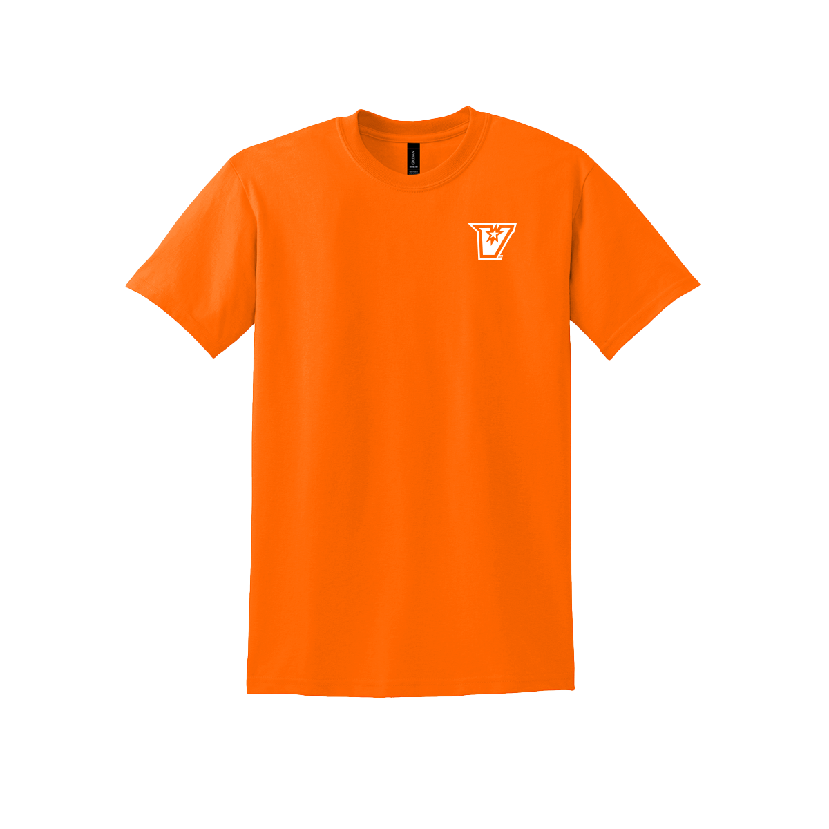 UTRGV™ White V Logo Spirit Tee - Orange | Official Licensed Gildan® DryBlend® T-Shirt