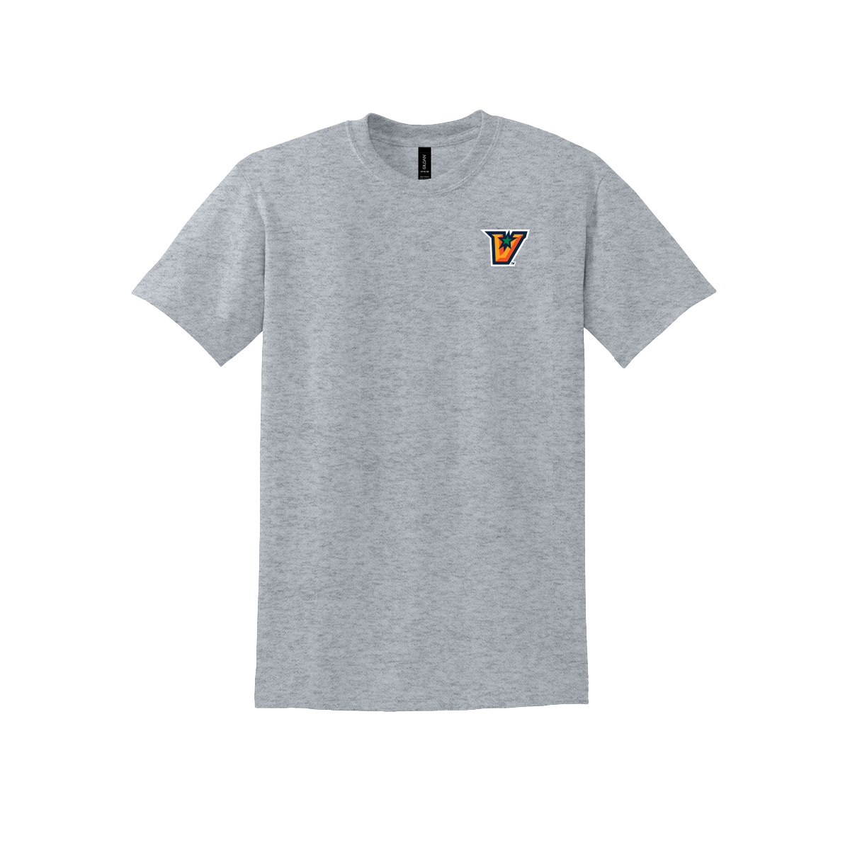 UTRGV™ Full Color V Logo Spirit Tee - Sport Grey | Official Licensed Gildan® DryBlend® T-Shirt