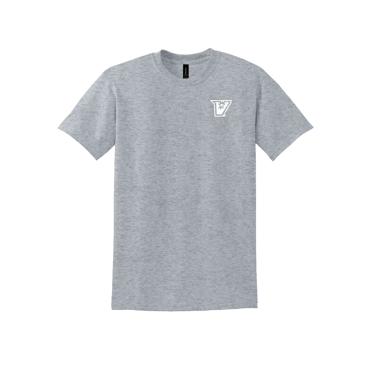 UTRGV™ White V Logo Spirit Tee - Sport Grey | Official Licensed Gildan® DryBlend® T-Shirt