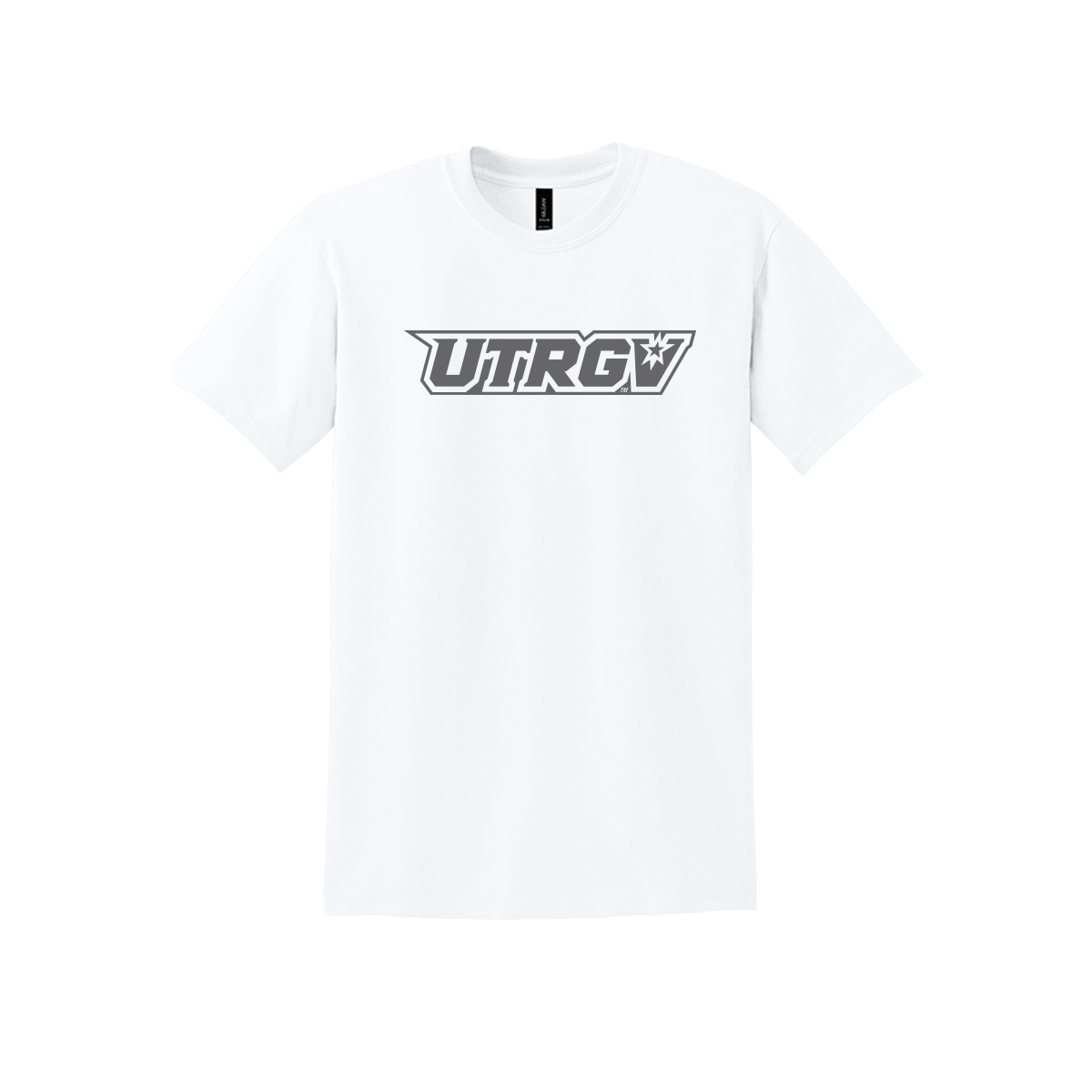 UTRGV™ Grey Primary Logo Performance T-Shirt - White | Official Licensed Apparel