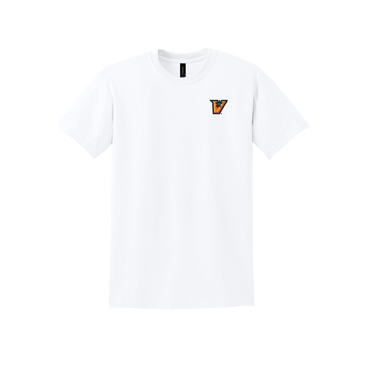 UTRGV™ Full Color V Logo Spirit Tee - White | Official Licensed Gildan® DryBlend® T-Shirt