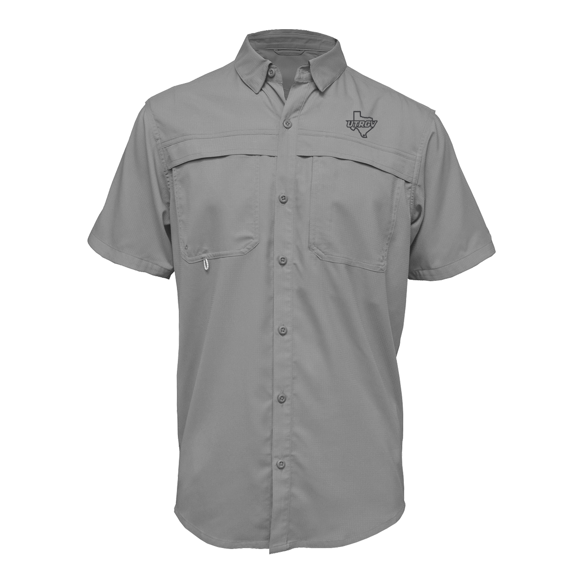 UTRGV™ Black Texas Logo Men's Fishing Shirt - Grey | Official Licensed Apparel