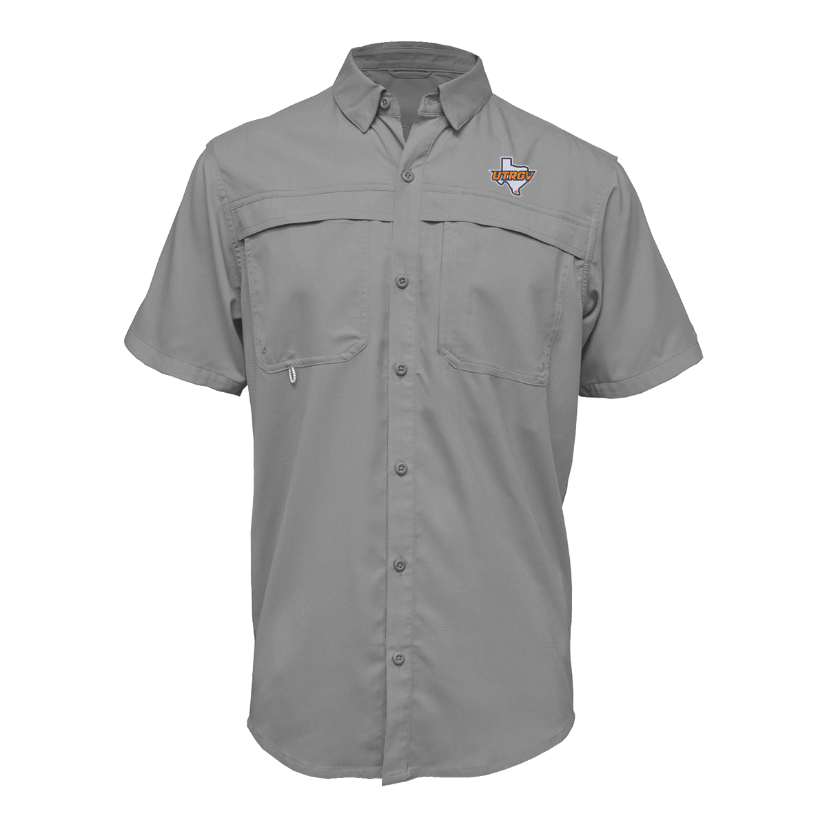 UTRGV™ Texas Logo Men's Fishing Shirt - Grey | Official Licensed Apparel
