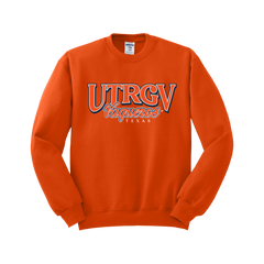 UTRGV™ Vaquero Classic Vintage Varsity Crewneck Sweatshirt - Orange | Official Licensed Apparel