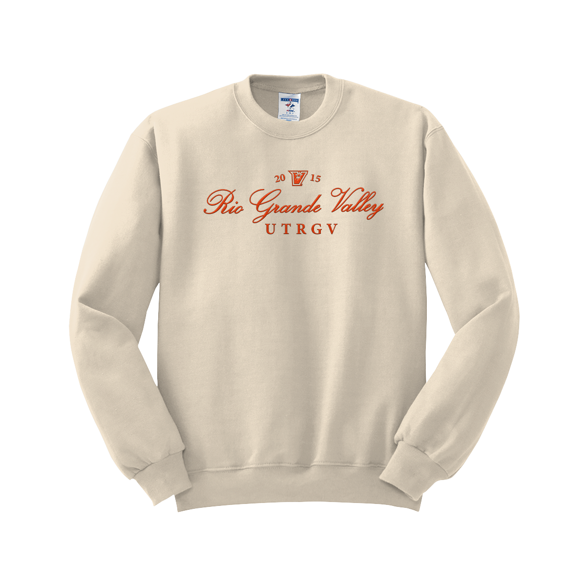 UTRGV™ Rio Grande Valley Est. 2015 Embroidered Crewneck - Sweet Cream | Official Licensed Apparel