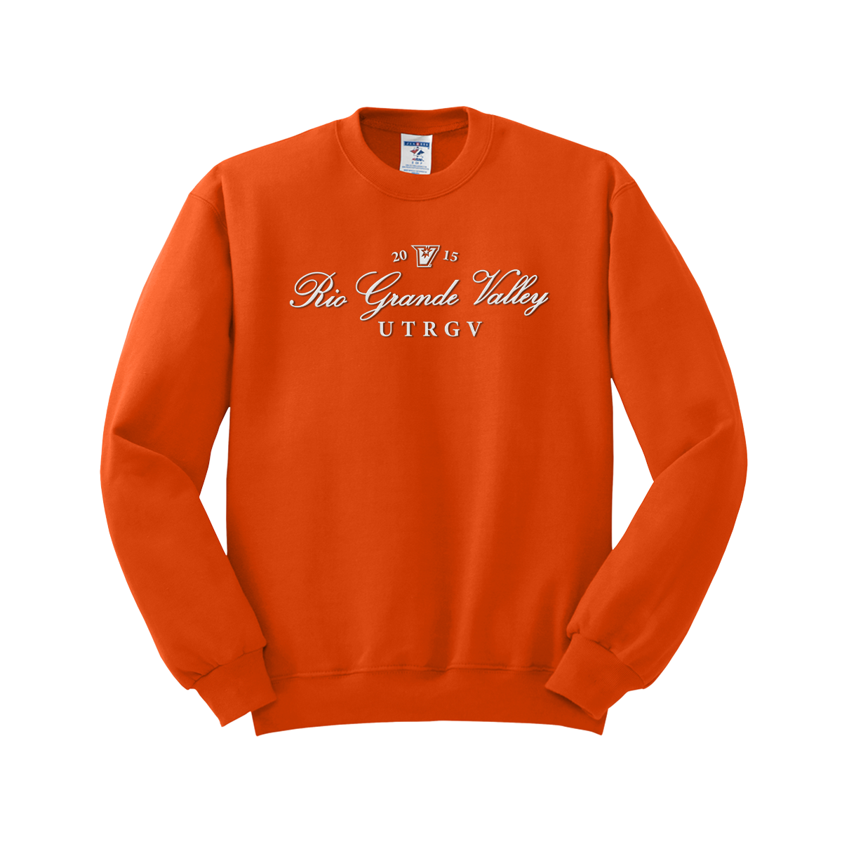 UTRGV™ Rio Grande Valley Est. 2015 Embroidered Crewneck – Burnt Orange | Official Licensed Apparel