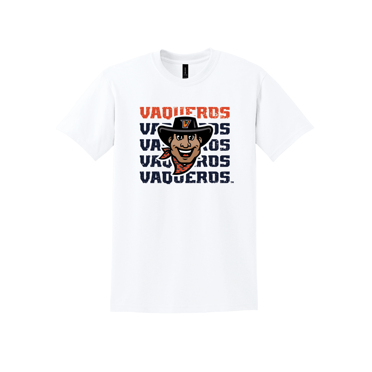 UTRGV™ Stacked Type Mascot Performance T-Shirt - White | Official Licensed Apparel