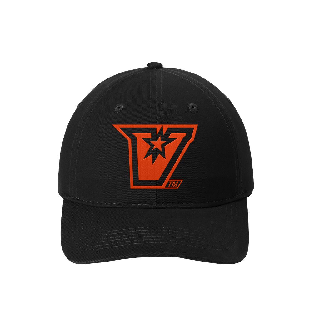 UTRGV™ - Embroidered V-Logo - Dad Cap - Black/Orange