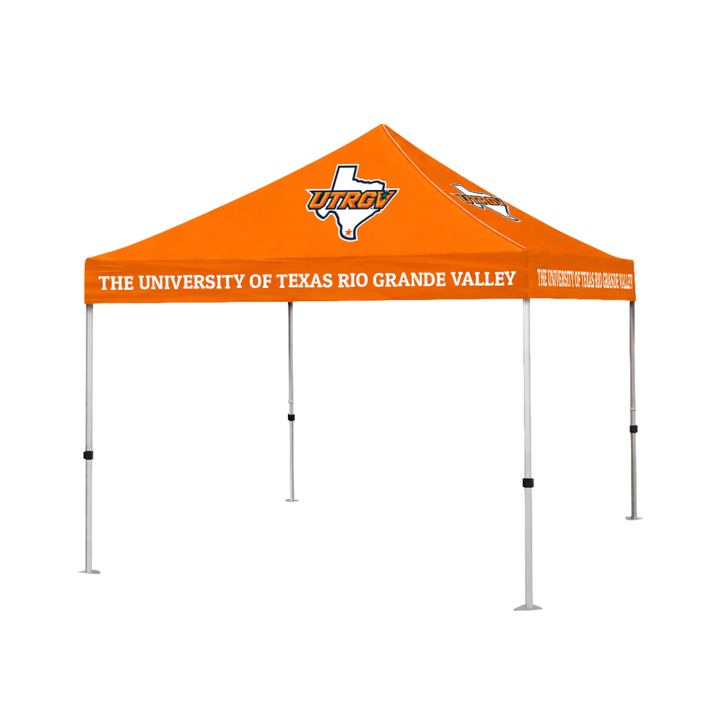 UTRGV™ Full Sublimation Event Tent Canopy 10ft x 10ft - Orange | Official Licensed Product