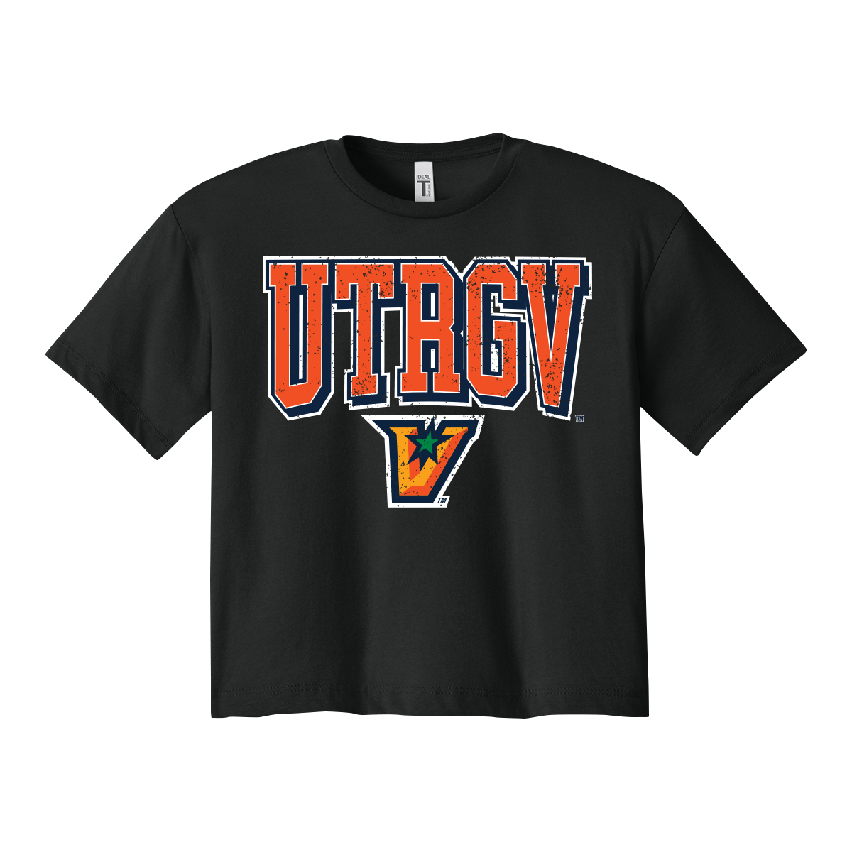 UTRGV™ College V Logo Women’s Crop Top – Black | Official Licensed Apparel
