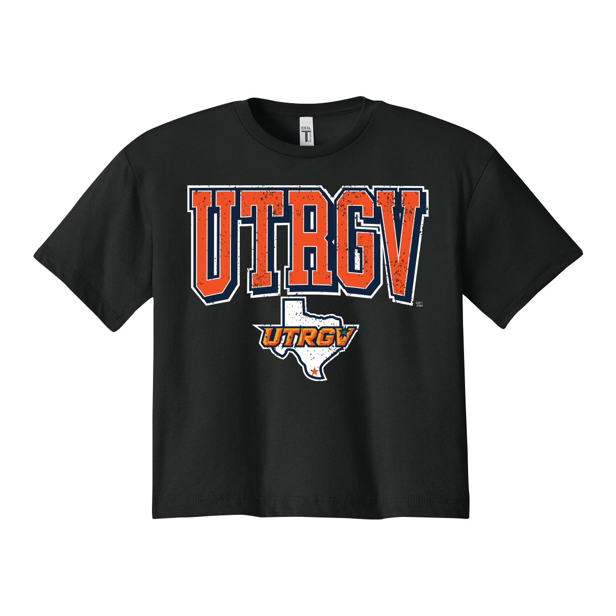 UTRGV™ College Tex Logo Women’s Crop Top – Black | Official Licensed Apparel