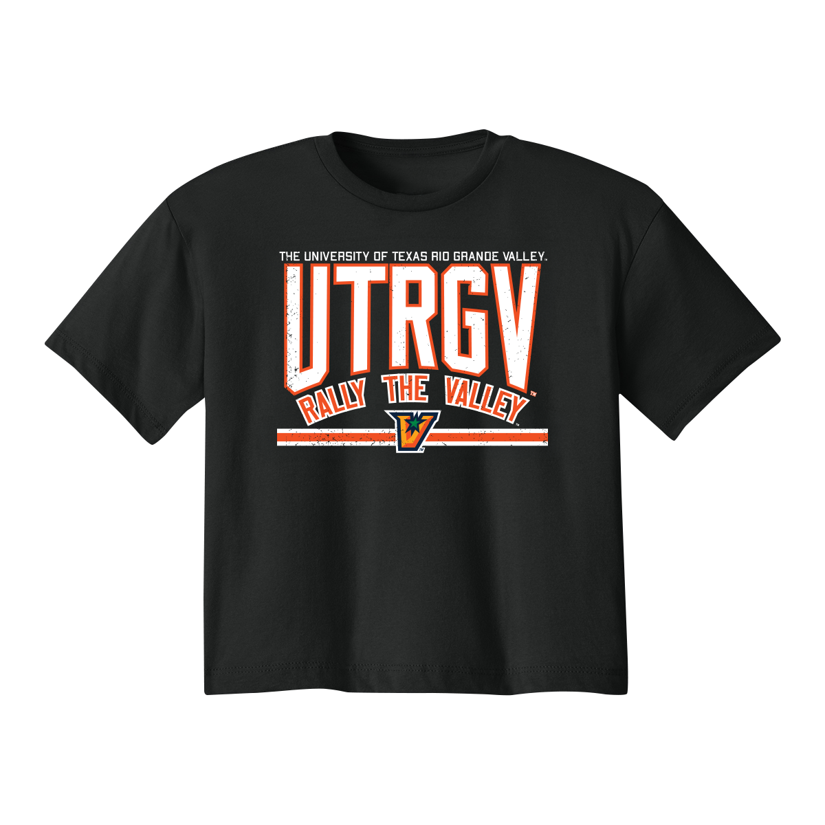 UTRGV™ Rally the Valley Crop Top - Black | Official Licensed Apparel