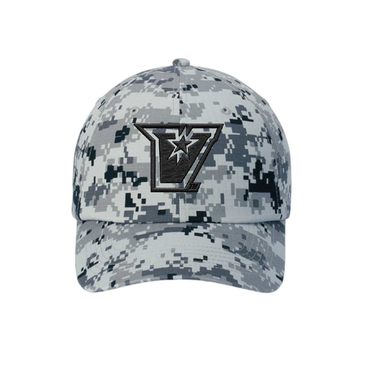 UTRGV™ Vaquero Valor Embroidered V Logo Black Adjustable Cap - Camo | Official Licensed Headwear