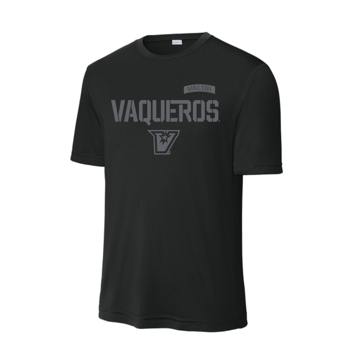 UTRGV™ Vaquero Valor V Logo Patch T-Shirt - Black | Official Licensed Apparel