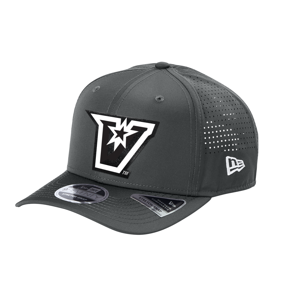 UTRGV™ - PVC Patch - V-Logo - New Era® 9SEVENTY® Perforated Snapback Cap - Black/White