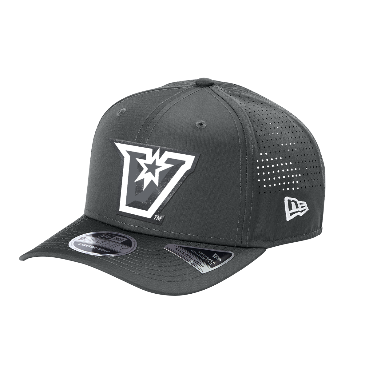 UTRGV™ - PVC Patch V-Logo - New Era® 9SEVENTY® Perforated Snapback Cap - Black/White