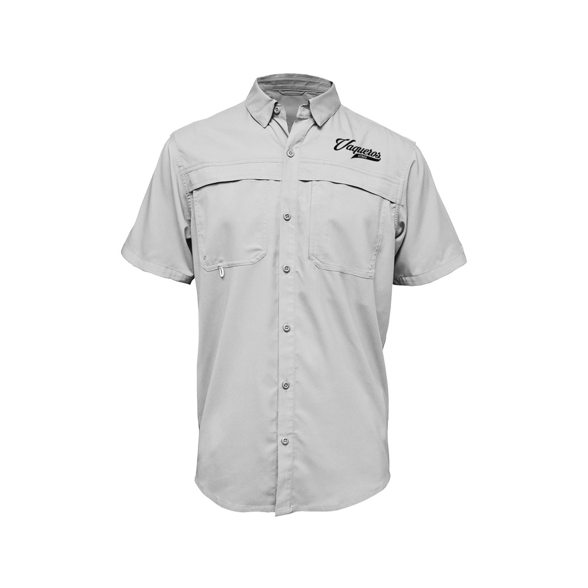 UTRGV™ - Black Vaqueros Logo - Men's Silver Fishing Shirt | Official Apparel