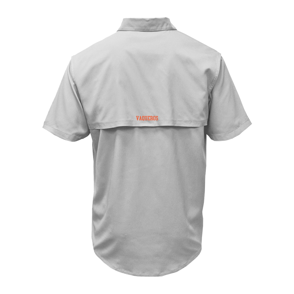UTRGV™ Texas Logo Men's Fishing Shirt - Silver | Official Licensed Apparel
