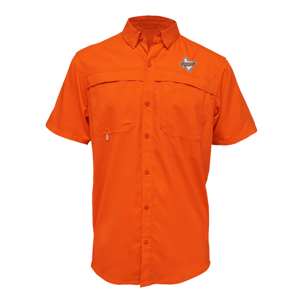 UTRGV™ Texas Logo Men's Fishing Shirt - Orange | Official Licensed Apparel