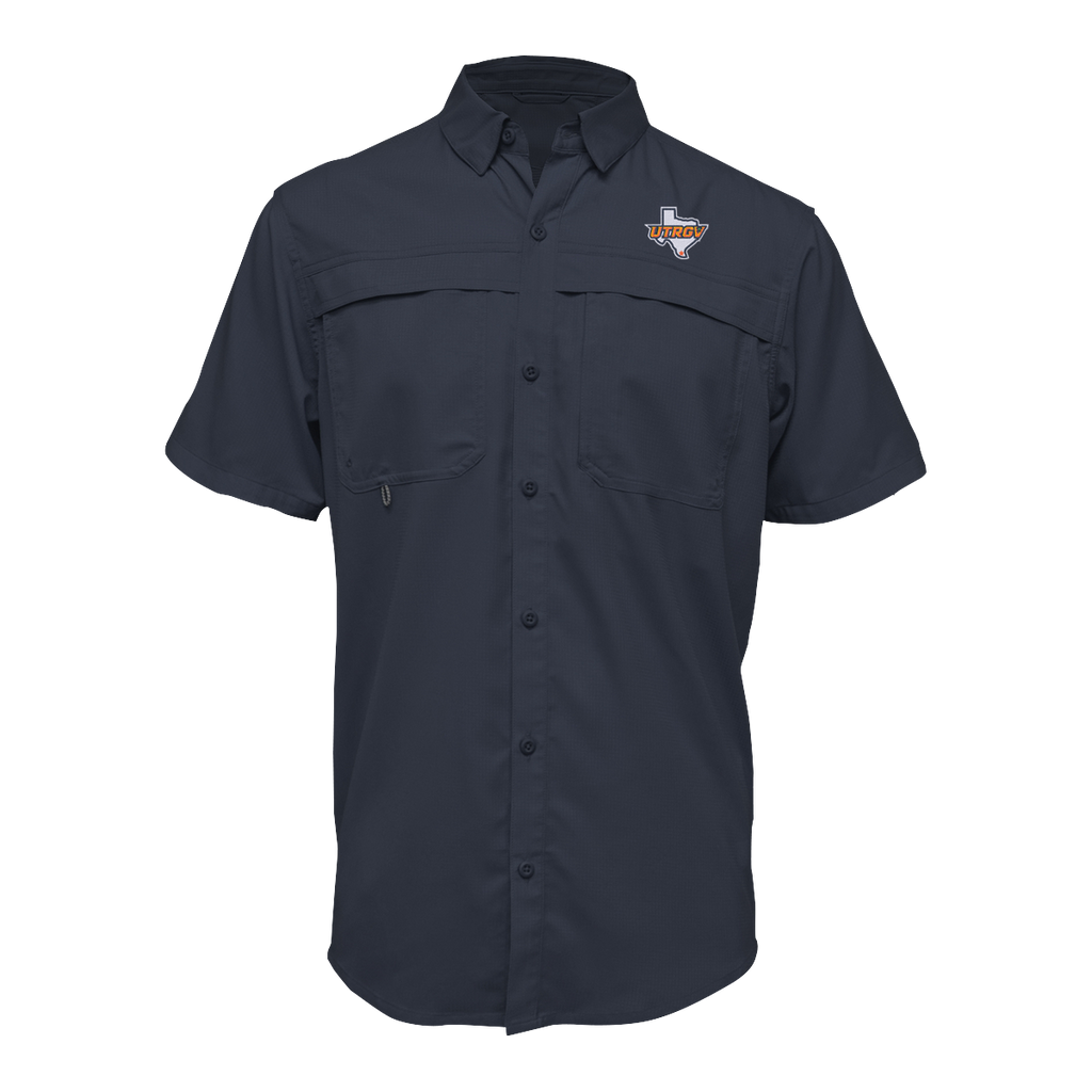 UTRGV™ Texas Logo Men's Fishing Shirt - Navy | Official Licensed Apparel