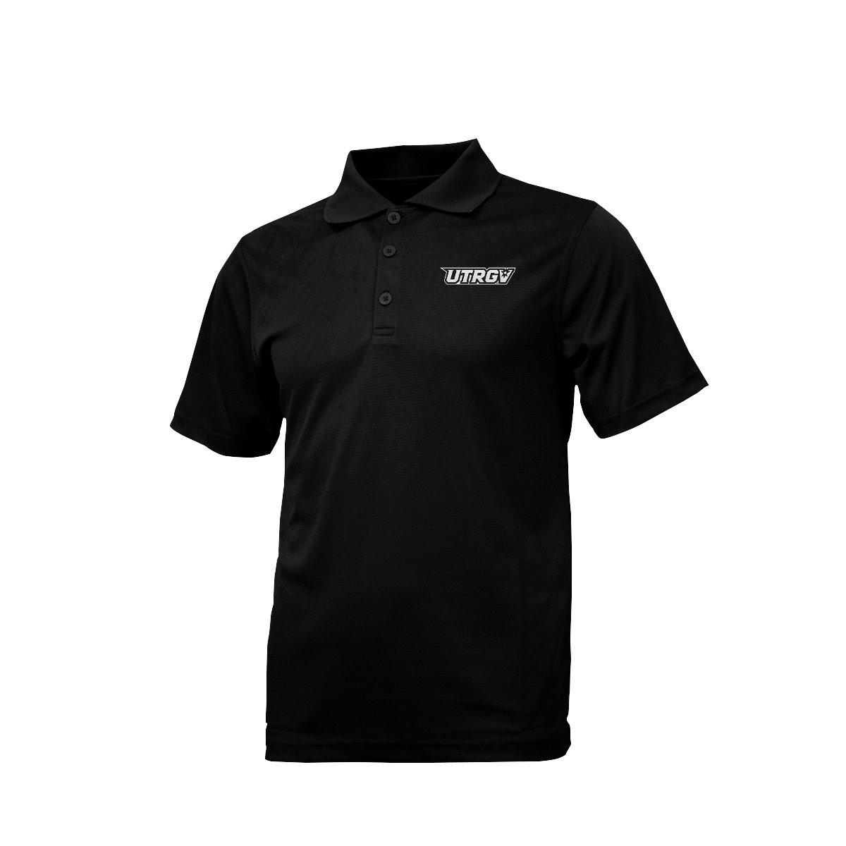 UTRGV™ White Primary Logo Men's Polo - Black | Official Licensed Apparel