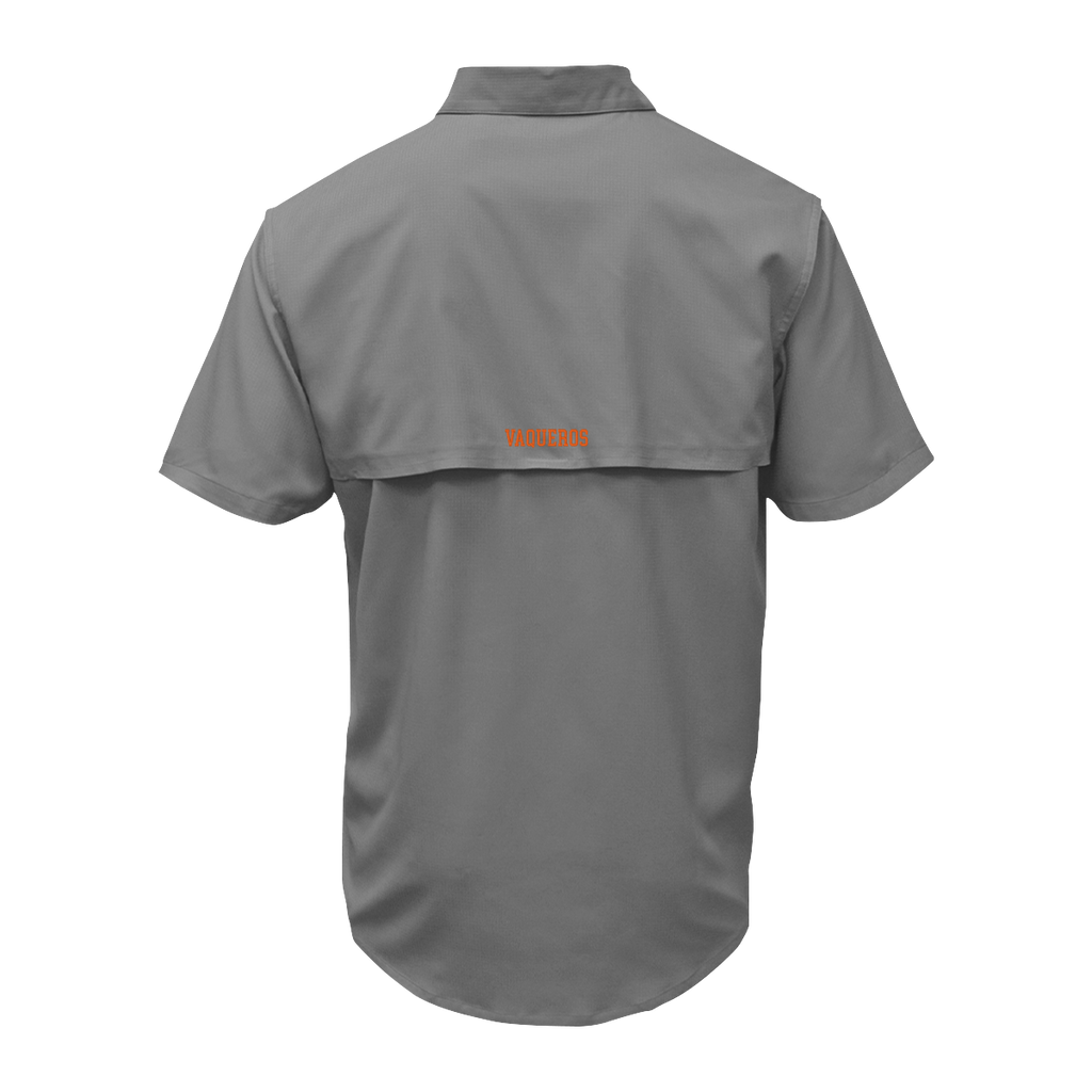 UTRGV™ - Primary Logo - Men's Grey Fishing Shirt | Official Apparel