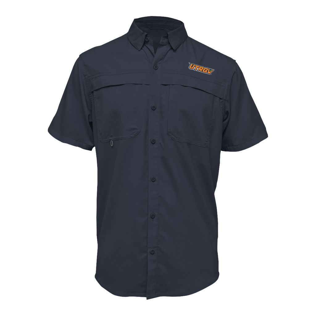 UTRGV™ - Primary Logo - Men's Navy Fishing Shirt | Official Apparel