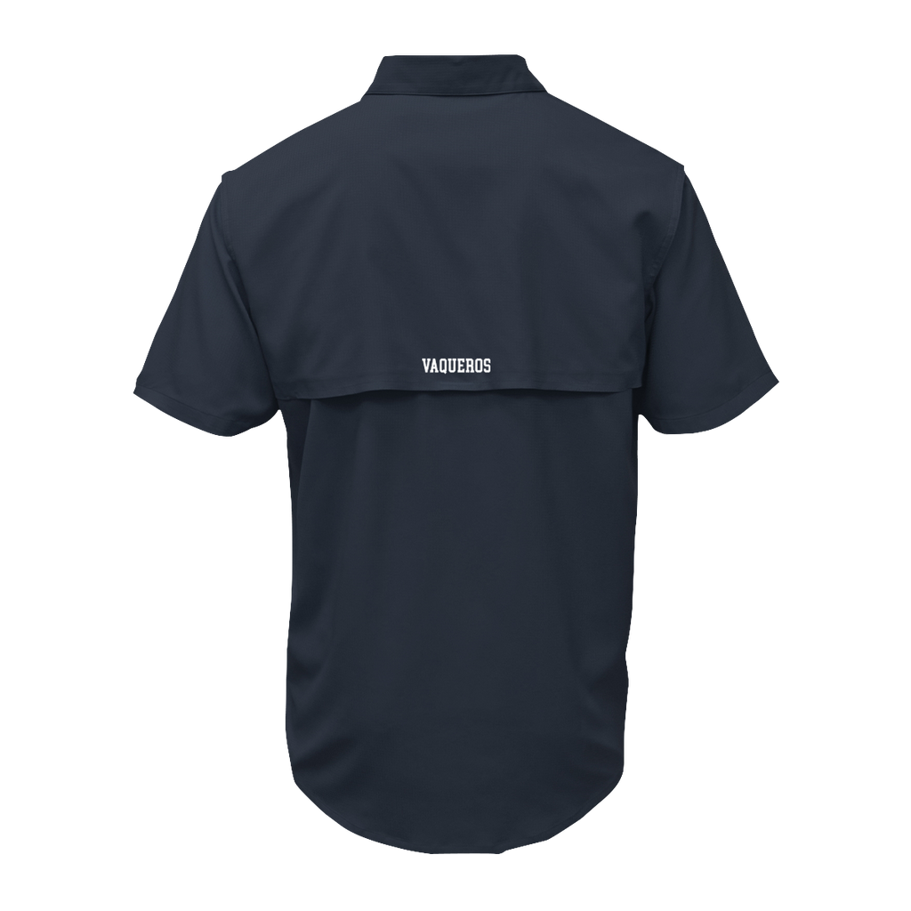 UTRGV™ - White Primary Logo - Men's Navy Fishing Shirt | Official Apparel