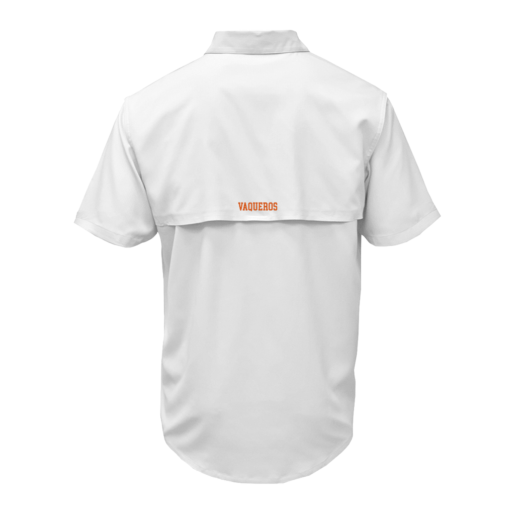UTRGV™ - Orange Primary Logo - Men's White Fishing Shirt | Official Apparel