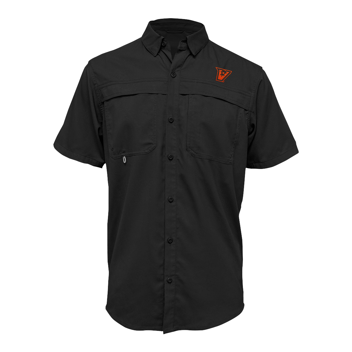 UTRGV™ - Orange V Logo - Men's Black Fishing Shirt | Official Apparel