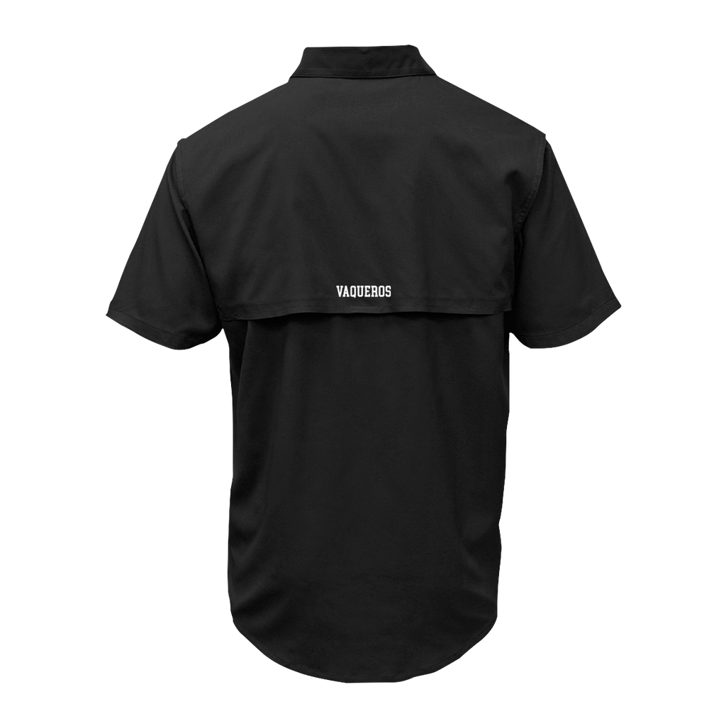 UTRGV™ - White V Logo - Men's Black Fishing Shirt | Official Apparel