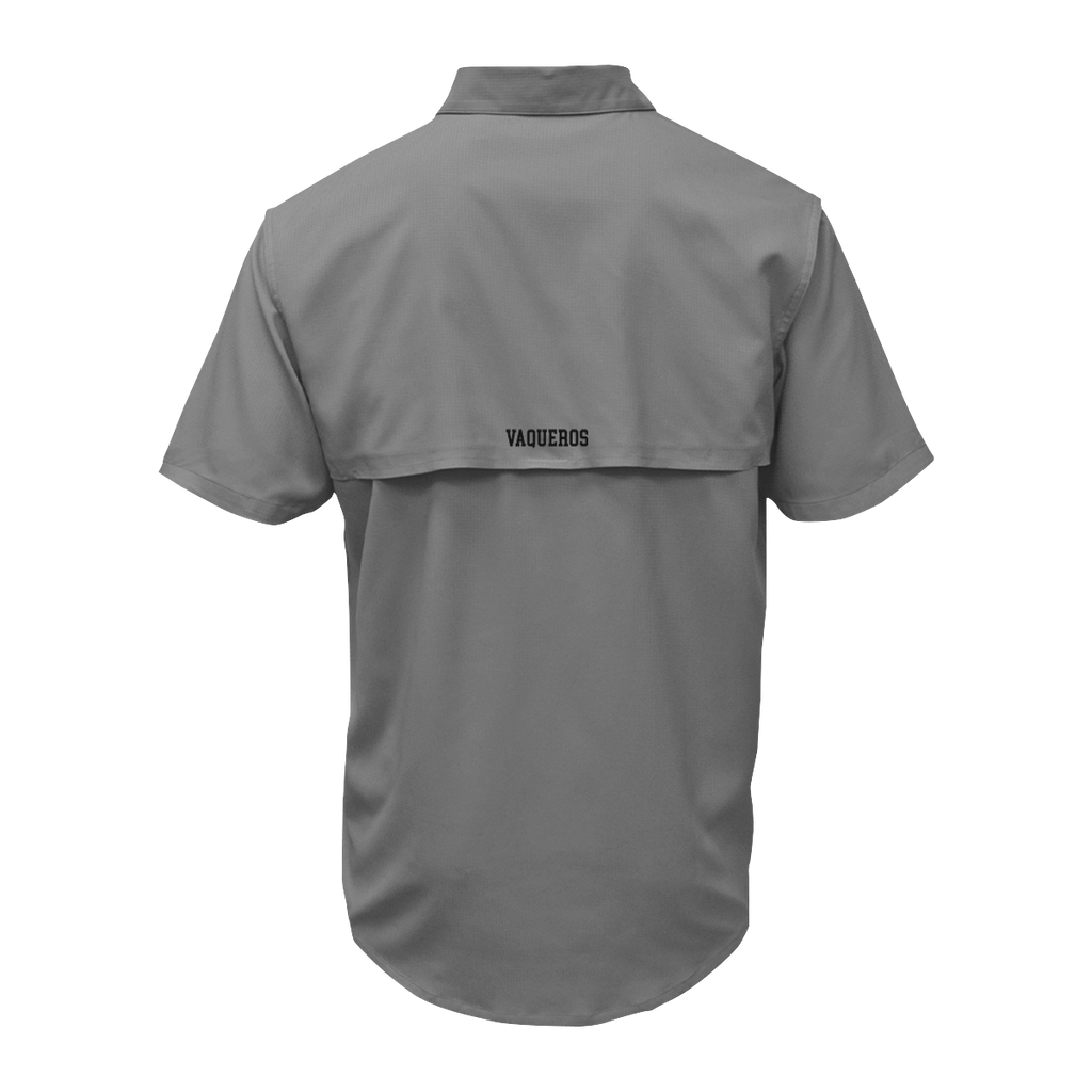 UTRGV™ - Black V Logo - Men's Grey Fishing Shirt | Official Apparel